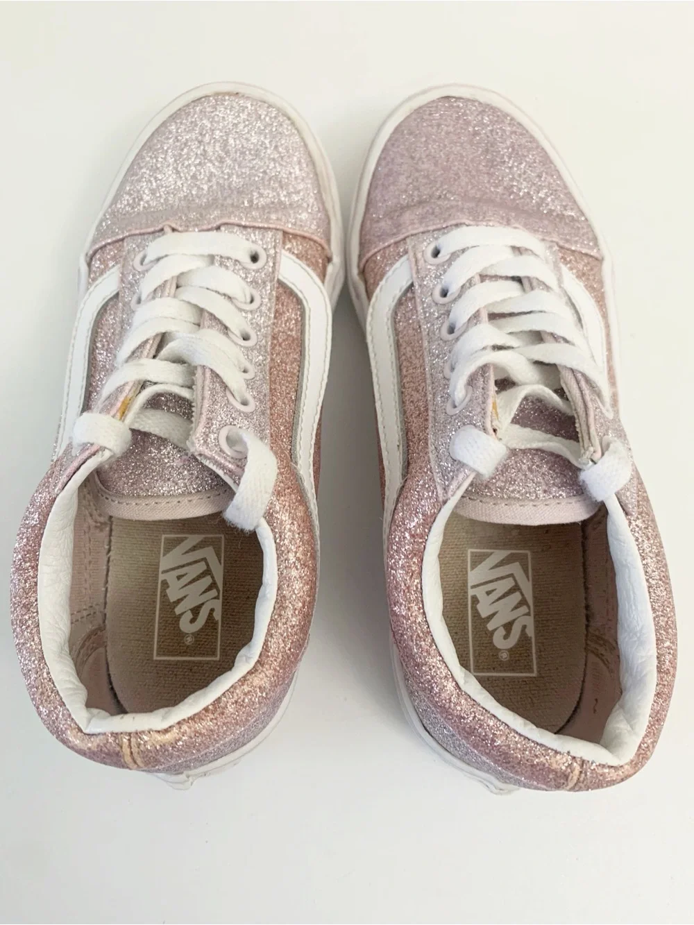 Vans Old Skool Glitter Pink Youth Sneakers ~ 2.5